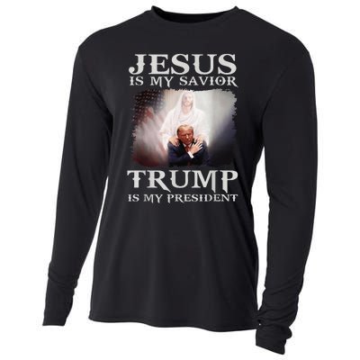 Jesus Is My Savior Trump Is My President Cooling Performance Long Sleeve Crew