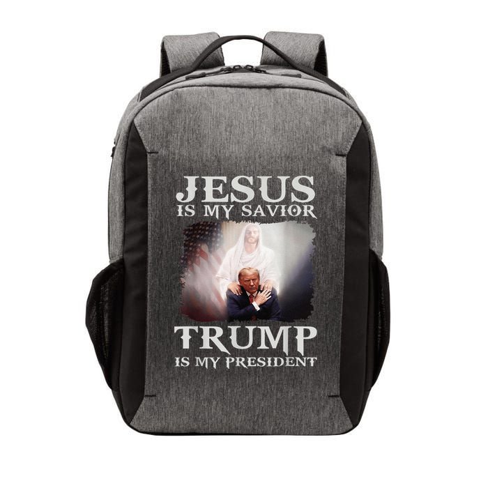 Jesus Is My Savior Trump Is My President Vector Backpack