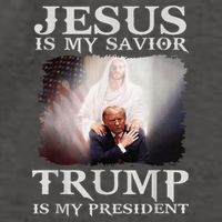 Jesus Is My Savior Trump Is My President Vector Backpack