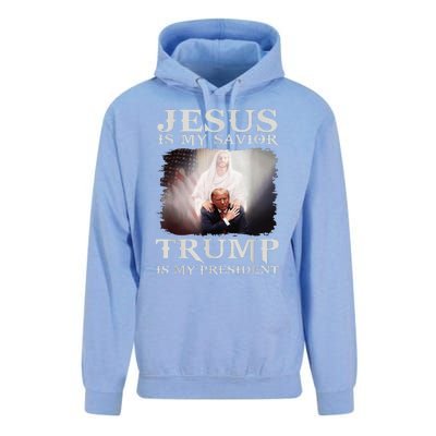 Jesus Is My Savior Trump Is My President Unisex Surf Hoodie