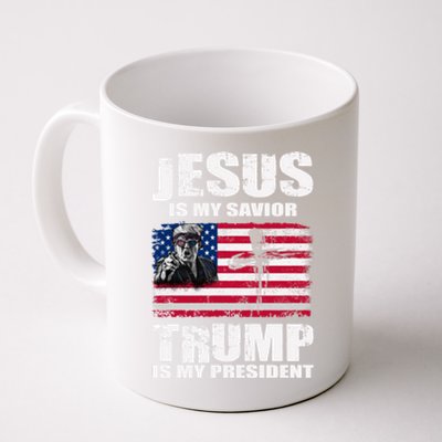 Jesus Is My Savior Trump Is My President Trump 2024 Usa Flag Gift Coffee Mug