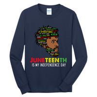 Juneteenth Is My Independence Day Black King Fathers Day Tall Long Sleeve T-Shirt