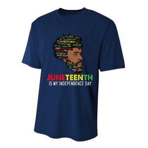 Juneteenth Is My Independence Day Black King Fathers Day Performance Sprint T-Shirt