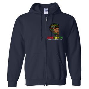 Juneteenth Is My Independence Day Black King Fathers Day Full Zip Hoodie