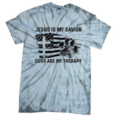 Jesus Is My Savior Dogs Are My Therapy Thanksgiving Day Tie-Dye T-Shirt