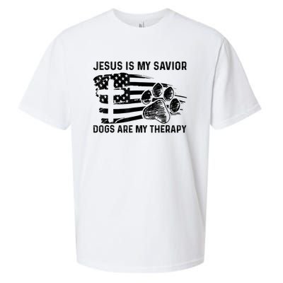 Jesus Is My Savior Dogs Are My Therapy Thanksgiving Day Sueded Cloud Jersey T-Shirt