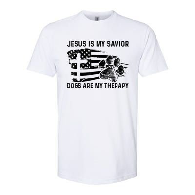 Jesus Is My Savior Dogs Are My Therapy Thanksgiving Day Softstyle CVC T-Shirt