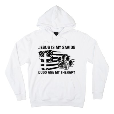 Jesus Is My Savior Dogs Are My Therapy Thanksgiving Day Hoodie