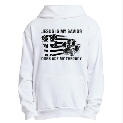 Jesus Is My Savior Dogs Are My Therapy Thanksgiving Day Urban Pullover Hoodie