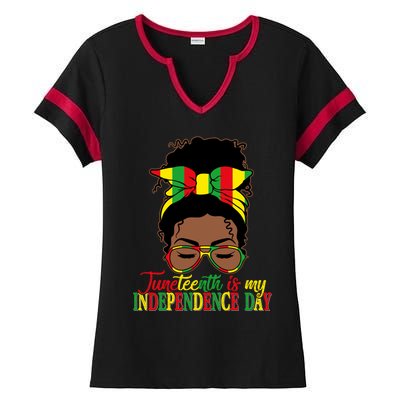 Juneteenth Is My Independence Freedom Day Independence Gift Ladies Halftime Notch Neck Tee