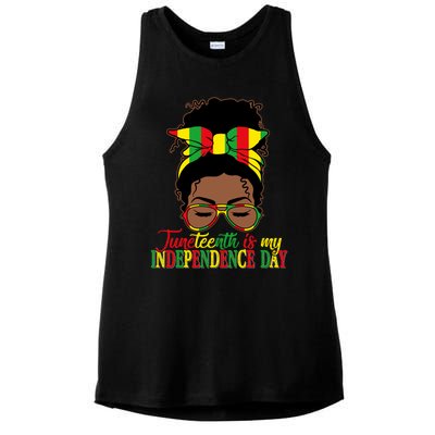 Juneteenth Is My Independence Freedom Day Independence Gift Ladies PosiCharge Tri-Blend Wicking Tank