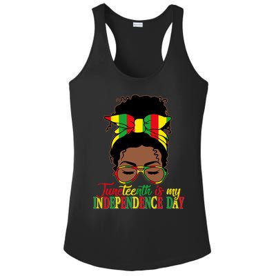 Juneteenth Is My Independence Freedom Day Independence Gift Ladies PosiCharge Competitor Racerback Tank