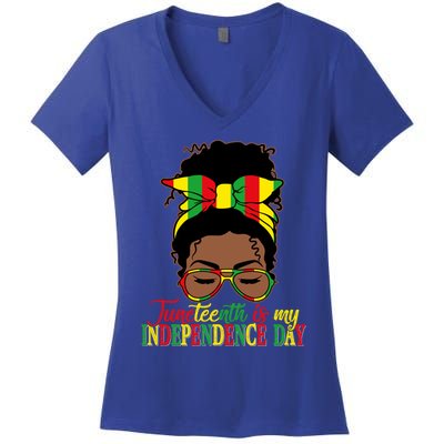 Juneteenth Is My Independence Freedom Day Independence Gift Women's V-Neck T-Shirt