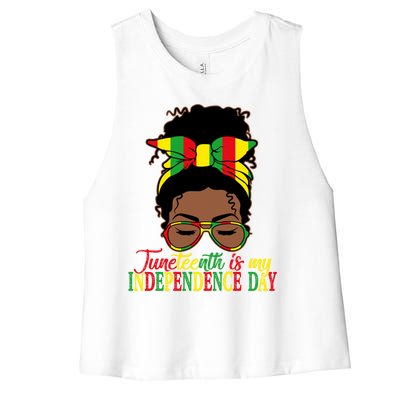 Juneteenth Is My Independence Freedom Day Independence Gift Women's Racerback Cropped Tank