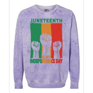 Juneteenth Is My Independence Day Black Queen King Cute Girl Colorblast Crewneck Sweatshirt