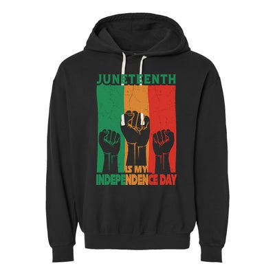 Juneteenth Is My Independence Day Black Queen King Cute Girl Garment-Dyed Fleece Hoodie