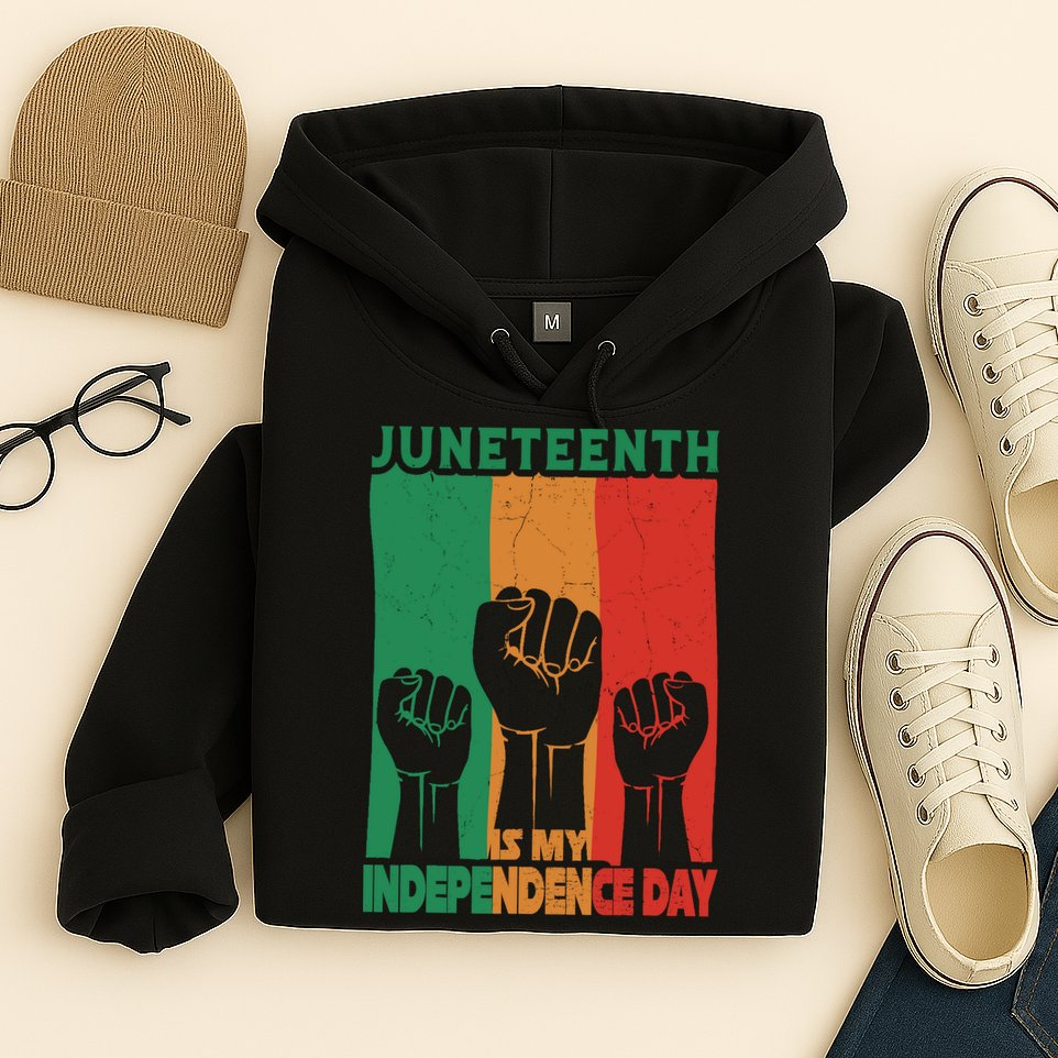 Juneteenth Is My Independence Day Black Queen King Cute Girl Hoodie