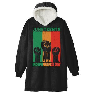 Juneteenth Is My Independence Day Black Queen King Cute Girl Hooded Wearable Blanket