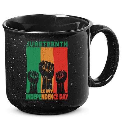 Juneteenth Is My Independence Day Black Queen King Cute Girl 15oz Campfire Ceramic Mug