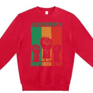 Juneteenth Is My Independence Day Black Queen King Cute Girl Premium Crewneck Sweatshirt