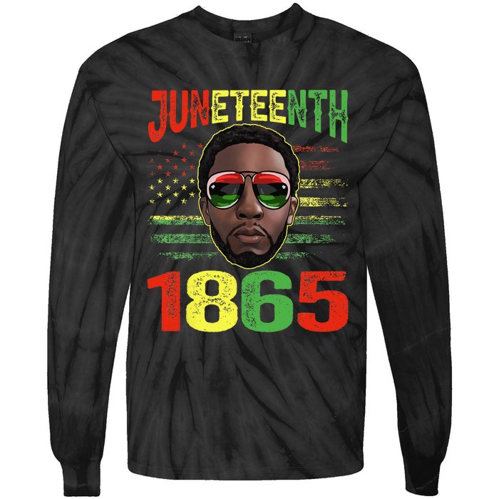 Juneteenth Is My Independence Day Black King Fathers Day Tie-Dye Long Sleeve Shirt