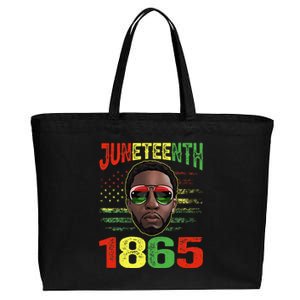 Juneteenth Is My Independence Day Black King Fathers Day Cotton Canvas Jumbo Tote