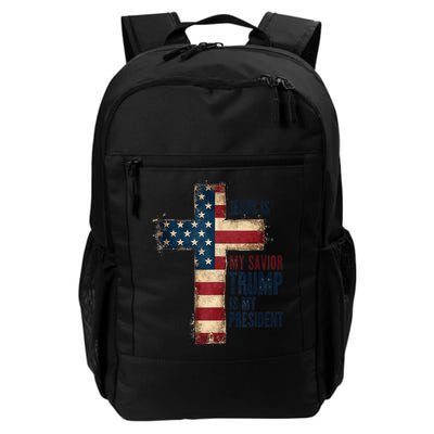 Jesus Is My Savior Trump Is My President Trump 2024 Maga Backpack