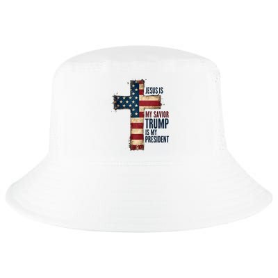 Jesus Is My Savior Trump Is My President Trump 2024 Maga Cool Comfort Performance Bucket Hat