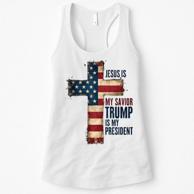 Jesus Is My Savior Trump Is My President Trump 2024 Maga Womens Tank Top
