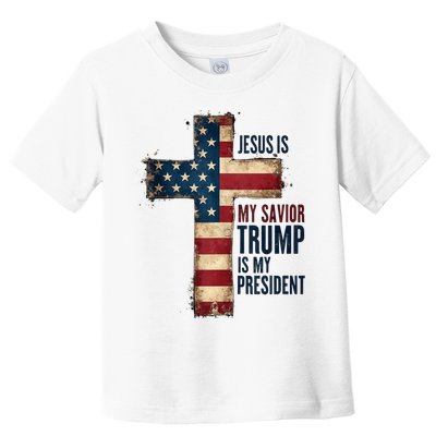 Jesus Is My Savior Trump Is My President Trump 2024 Maga Toddler T-Shirt