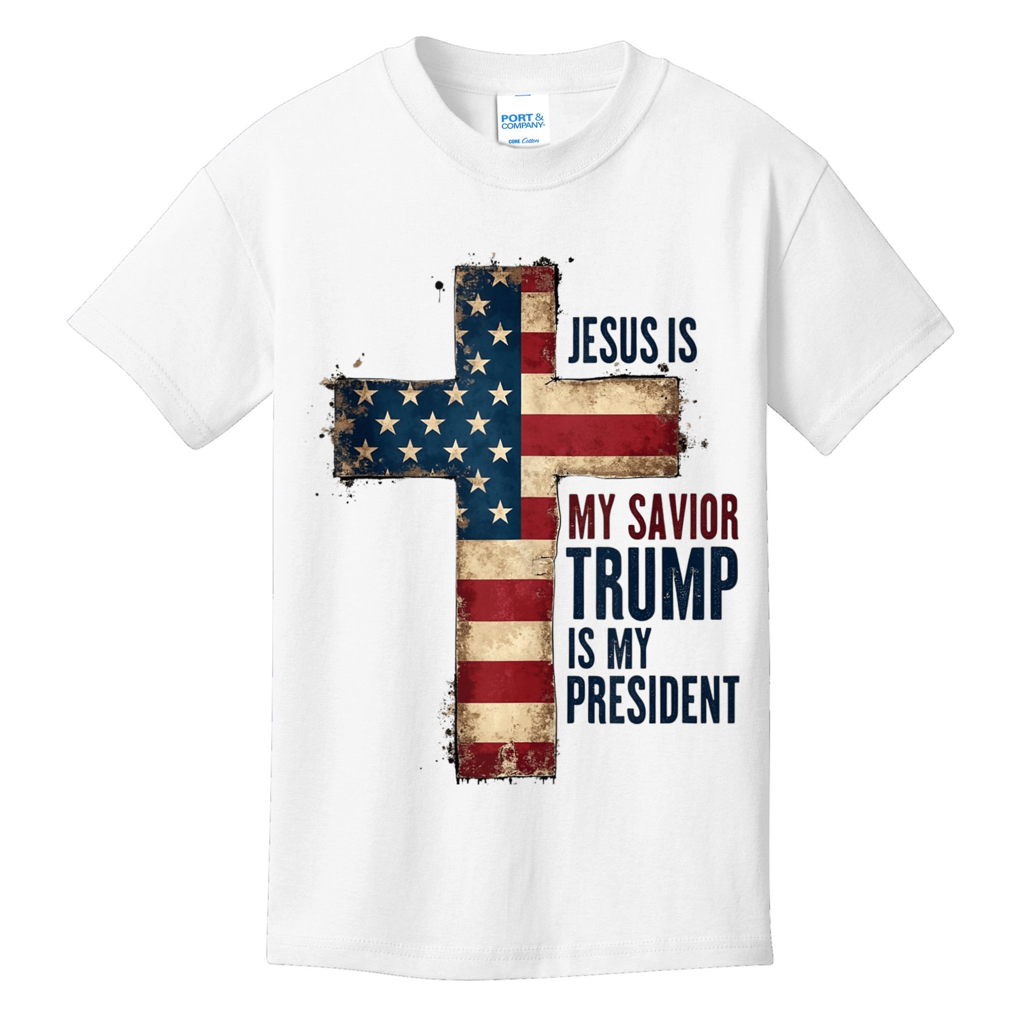 Jesus Is My Savior Trump Is My President Trump 2024 Maga Kids T-Shirt