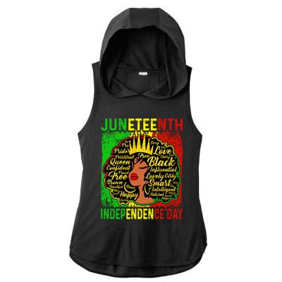 Juneteenth Is My Independence Blm Black History Gift Ladies PosiCharge Tri-Blend Wicking Draft Hoodie Tank