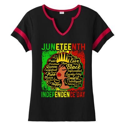 Juneteenth Is My Independence Blm Black History Gift Ladies Halftime Notch Neck Tee