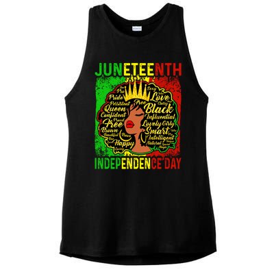 Juneteenth Is My Independence Blm Black History Gift Ladies PosiCharge Tri-Blend Wicking Tank