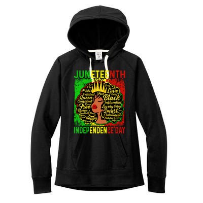 Juneteenth Is My Independence Blm Black History Gift Women's Fleece Hoodie