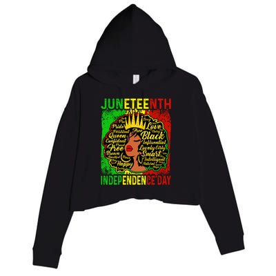 Juneteenth Is My Independence Blm Black History Gift Crop Fleece Hoodie