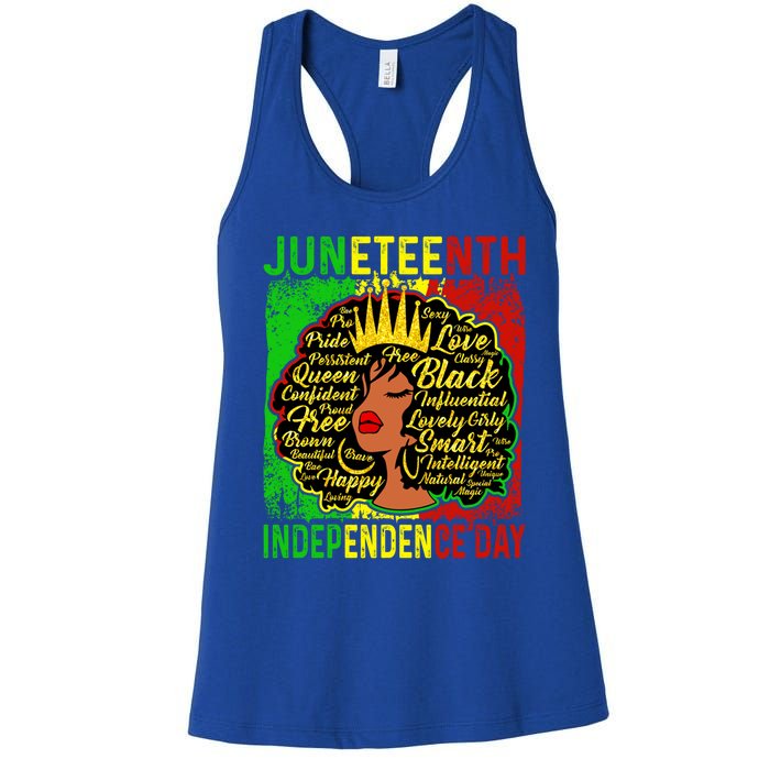 Juneteenth Is My Independence Blm Black History Gift Women's Racerback Tank