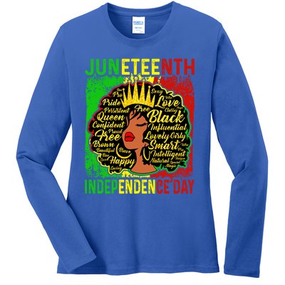 Juneteenth Is My Independence Blm Black History Gift Ladies Long Sleeve Shirt