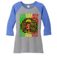 Juneteenth Is My Independence Blm Black History Gift Women's Tri-Blend 3/4-Sleeve Raglan Shirt