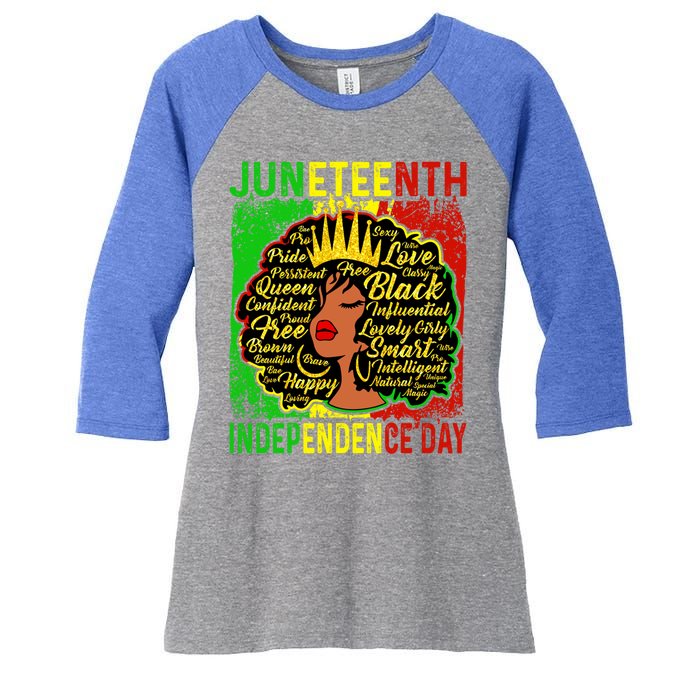 Juneteenth Is My Independence Blm Black History Gift Women's Tri-Blend 3/4-Sleeve Raglan Shirt