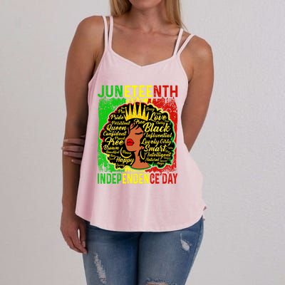 Juneteenth Is My Independence Blm Black History Gift Women's Strappy Tank