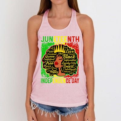 Juneteenth Is My Independence Blm Black History Gift Women's Knotted Racerback Tank