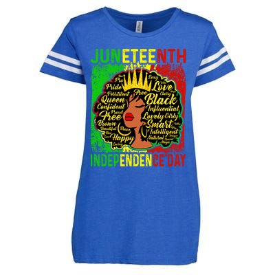 Juneteenth Is My Independence Blm Black History Gift Enza Ladies Jersey Football T-Shirt