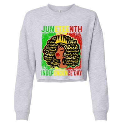 Juneteenth Is My Independence Blm Black History Gift Cropped Pullover Crew