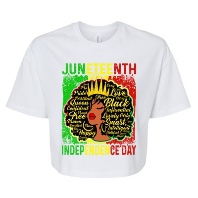 Juneteenth Is My Independence Blm Black History Gift Bella+Canvas Jersey Crop Tee