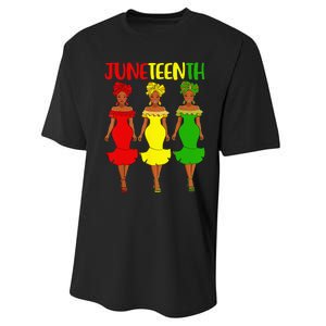 Juneteenth Is My Independence Day Afro Melanin Black Women Performance Sprint T-Shirt