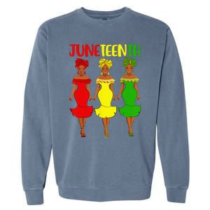 Juneteenth Is My Independence Day Afro Melanin Black Women Garment-Dyed Sweatshirt