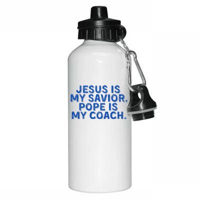 Jesus Is My Savior Pope Is My Coach Religious Aluminum Water Bottle 