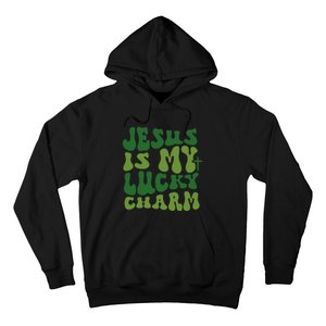 Jesus Is My Lucky Charm Groovy Christian St Patricks Day Hoodie