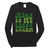 Jesus Is My Lucky Charm Groovy Christian St Patricks Day Long Sleeve Shirt